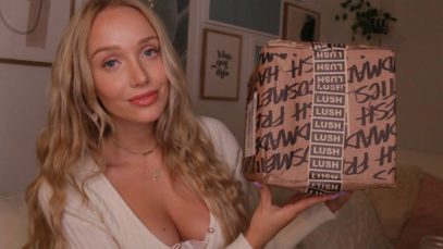 ASMR LUSH Halloween PR Unboxing! soft spoken, whispers, lid sounds…