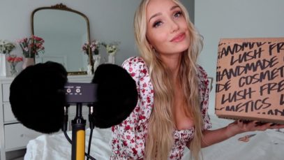 ASMR Lush Haul (binaural soft spoken w/ whispers, lid sounds, gentle scratching, lotion…)