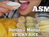 ASMR Mango + Durian Sticky Rice (SOFT EATING SOUND) NO TALKING | SAS-ASMR