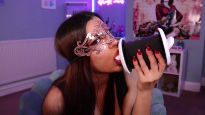 ASMR Masked Girl Doing Aggressive and Loud Ear Licking
