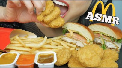 ASMR McDonalds (Chicken Nuggets + Burger) EATING SOUNDS NO TALKING | SAS-ASMR