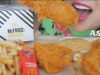 ASMR McDonalds Fried Chicken + Cheese Sauce (SATISFYING CRUNCHY EATING SOUNDS) NO TALKING | SAS-ASMR