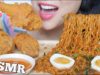 ASMR McDonalds FRIED CHICKEN + SPICY NOODLES + EGGS (EATING SOUNDS) NO TALKING | SAS-ASMR