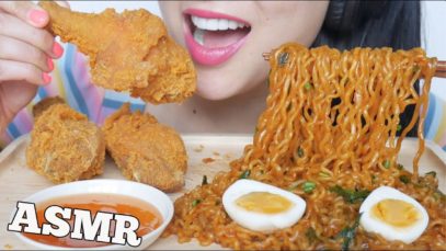 ASMR McDonalds FRIED CHICKEN + SPICY NOODLES + EGGS (EATING SOUNDS) NO TALKING | SAS-ASMR
