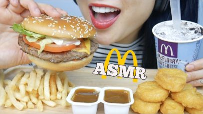 ASMR McDonald’s Quarter Pounder + CHICKEN NUGGETS + McFlurry (EATING SOUNDS) NO TALKING | SAS-ASMR