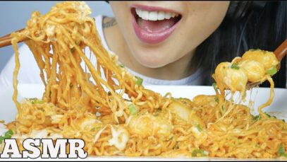 ASMR MINI CHEESY RICE CAKES SPICY NOODLES (EATING SOUNDS) NO TALKING | SAS-ASMR