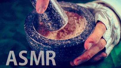 ASMR MORTAR & PESTLE Grinding Clay & Walnuts – NO TALKING