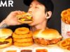 ASMR MOST POPULAR FOOD at JACK IN THE BOX (Cheeseburger, Onion Rings, Spicy Chicken Sandwich, Fries)