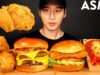 ASMR MOST POPULAR FOOD at JOLLIBEE (Spicy Fried Chicken, Yumburger, Spaghetti, Chicken Sandwich)