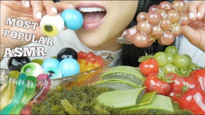 ASMR MOST POPULAR FOOD (TANGHULU ALOE VERA POPPING BOBA SEAGRAPES JELLY) NO TALKING | SAS-ASMR