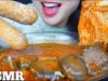 ASMR MOZZARELLA CHEESE CORNDOGS OYSTER MUSHROOM ENOKI MUSHROOM (EATING SOUNDS) NO TALKING | SAS-ASMR