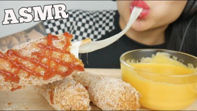 ASMR MOZZARELLA CORN DOG + CHEESE SAUCE (SATISFYING CHEESE PULL) EATING SOUNDS NO TALKING | SAS-ASMR