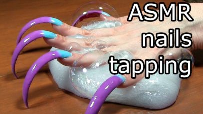 ASMR nail tapping for sleep asmr slime nature sounds & FUNNY CAT