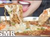 ASMR *NEW SPICY NOODLES RICE CAKES + CHEESY KING CRAB (EATING SOUNDS) NO TALKING | SAS-ASMR