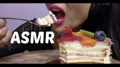 ASMR NO TALKING MELODY CAKE (SOFT STICKY EATING SOUNDS) | SAS-ASMR