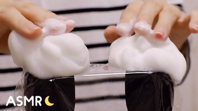 [ASMR] 泡の音 / 泡石鹸、炭酸泡 / サランラップ [声なし-No Talking]