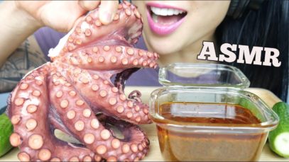 ASMR OCTOPUS + SEAFOOD SAUCE (SOFT CHEWY EATING SOUNDS) NO TALKING | SAS-ASMR