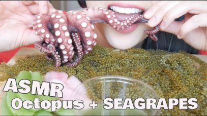 ASMR Octopus + Seagrapes + Crunchy GINGER (EATING SOUNDS)  | SAS-ASMR