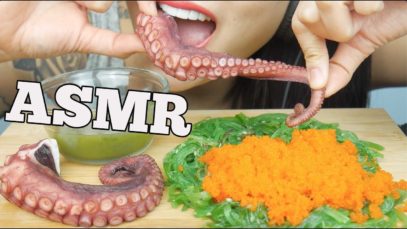 ASMR Octopus *TAKO + Seaweed Salad + Tobiko eggs (CRUNCHY CHEWY EATING SOUNDS) NO TALKING | SAS-ASMR