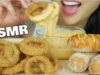 ASMR ONION RINGS & CORNDOGS with CHEESE SAUCE (EXTREME CRUNCHY EATING SOUNDS) NO TALKING | SAS-ASMR