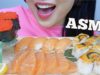 ASMR OSHI BOXED SUSHI + SALMON SASHIMI NIGIRI (EATING SOUNDS) NO TALKING | SAS-ASMR