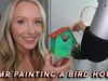 ASMR Painting A Bird House Part 2! (Brush Strokes & Wood Tapping Triggers) | GwenGwiz