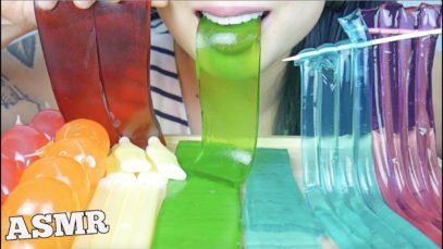 ASMR POPULAR TIKTOK FRUIT SHEET NOODLES JELLO + NIK-L-NIP (EATING SOUNDS) NO TALKING | SAS-ASMR