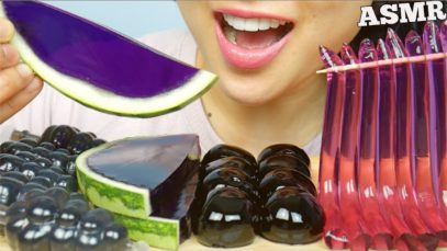ASMR PURPLE WATERMELON KYOHO GRAPES TikTok NOODLE JELLY (EATING SOUNDS) NO TALKING | SAS-ASMR