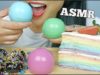 ASMR RAINBOW CREPE CAKE + KYOHO GRAPES + GIANT COCONUT JELLY (EATING SOUNDS) NO TALKING | SAS-ASMR