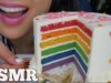 ASMR Rainbow Red Velvet CAKE (EATING SOUNDS) NO TALKING | SAS-ASMR