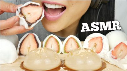 ASMR RAINDROP JELLO CAKE + STRAWBERRY MOCHI FEAST (SOFT CHEWY EATING SOUNDS) NO TALKING | SAS-ASMR
