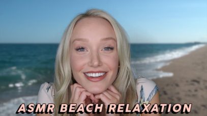 ASMR Relaxing Beach Day! ??? (Sunscreen Application, Sand & Shells, Ocean Waves, Reading…)