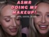 ASMR Relaxing Makeup Tutorial! GRWM | lid sounds, whispers, face brushing, tapping,  lip gloss