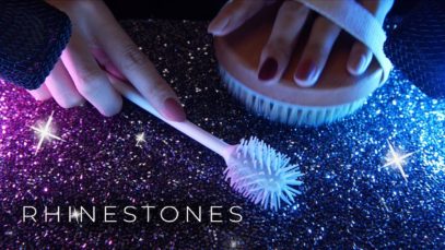 ASMR Relaxing Rhinestone Tapping, Scratching, Brushing (No Talking)