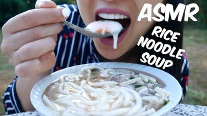 ASMR Rice NOODLE Soup (Eating Sounds) NO TALKING | SAS-ASMR