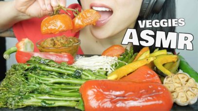 ASMR ROASTED VEGGIES + SPICY THAI DIPPING SAUCE *น้ำพริก (EATING SOUNDS) NO TALKING | SAS-ASMR
