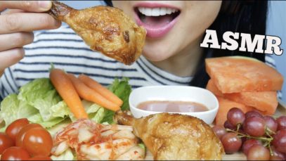 ASMR ROTISSERIE CHICKEN + FRESH VEGGIES (EATING SOUNDS) NO TALKING | SAS-ASMR