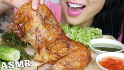 ASMR ROTISSERIE CHICKEN + SEAGRAPES (EATING SOUNDS) NO TALKING | SAS-ASMR