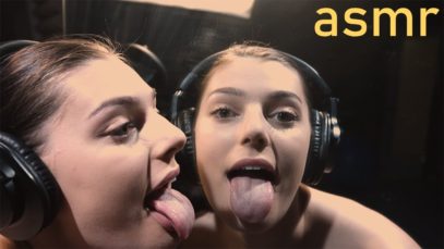 ( ASMR ) Saliva Twin Mirror Licking ASMR – 3Dio Freespace II – Ekko ASMR – The ASMR Collection