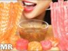 ASMR SALMON + TUNA SASHIMI NOODLES + MOCHI (EATING SOUNDS) NO TALKING | SAS-ASMR