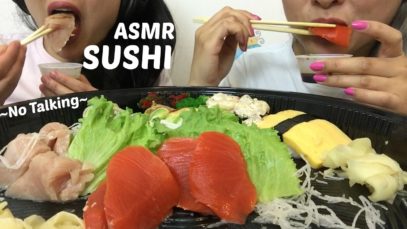 ASMR SASHIMI SUSHI PLATTER (NO TALKING) EATING SOUNDS  | SAS-ASMR