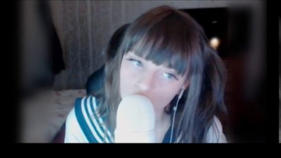 ASMR Schoolgirl Sucking and Licking, HOT GIRL SUCKS BANANA | ASMR Ear Eating