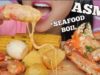 ASMR SEAFOOD BOIL + CHEESE SAUCE *KING CRAB (EXTREME EATING SOUNDS) NO TALKING | SAS-ASMR