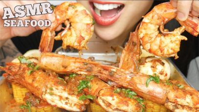 ASMR  SEAFOOD BOIL *GIANT PRAWNS + SPICY SEAFOOD SAUCE (EATING SOUNDS) NO TALKING | SAS-ASMR