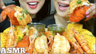 ASMR SEAFOOD BOIL LOBSTER TAILS SPOT PRAWNS *SISTER’S EDITION (EATING SOUNDS) NO TALKING | SAS-ASMR