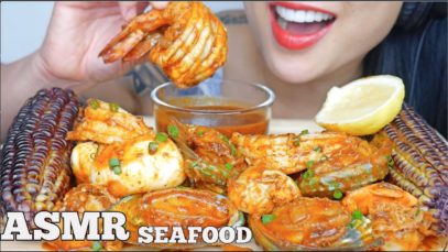 ASMR SEAFOOD BOIL PLATTER + PURPLE CORN (EATING SOUNDS) NO TALKING | SAS-ASMR