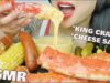 ASMR SEAFOOD + CHEESE FONDUE *KING CRAB + SAUSAGE (EATING SOUNDS) NO TALKING | SAS-ASMR