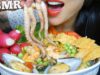 ASMR ส้มตำซีฟู้ด SEAFOOD THAI SPICY PAPAYA SALAD + FRESH VEGGIES (EATING SOUND)NO TALKING | SAS-ASMR