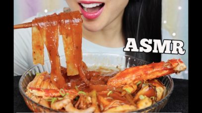 ASMR SEAFOOD WIDE GLASS NOODLES (EATING SOUNDS) NO TALKING | SAS-ASMR