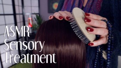 ASMR Sensory Relaxation Treatment ? Ear to Ear Sounds, Hair Brushing, Head Massage